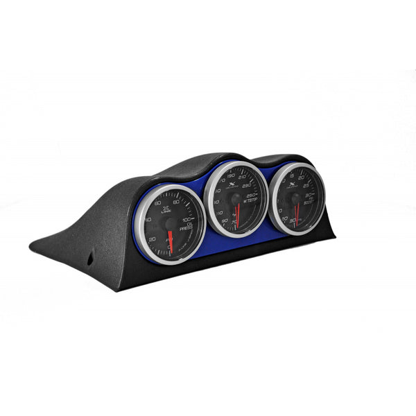 tc three gauge cluster with blue face plate